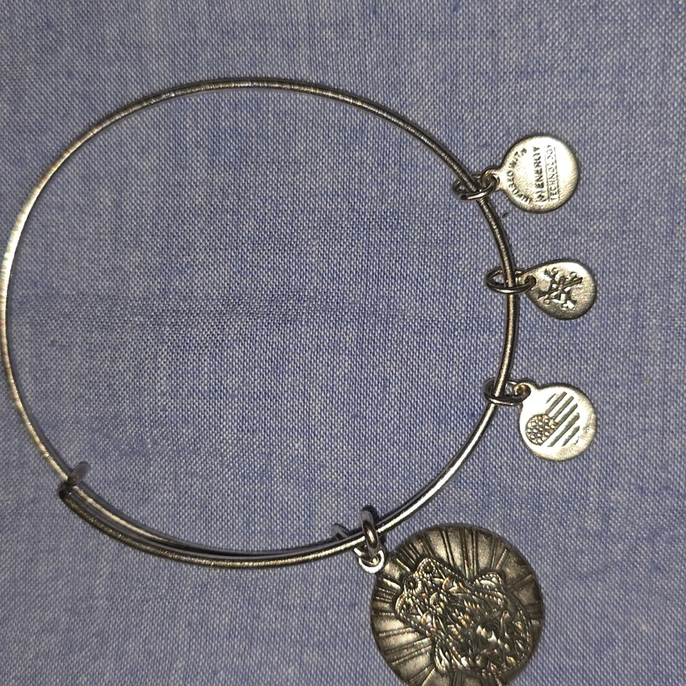 Alex and Ani Hand of Fatima Silver Tone Charm Bracelet